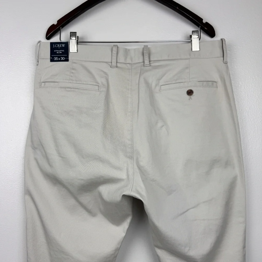 J. Crew Men's Athletic Slim Fit Chino Pants Stone Size 35x30 NWT